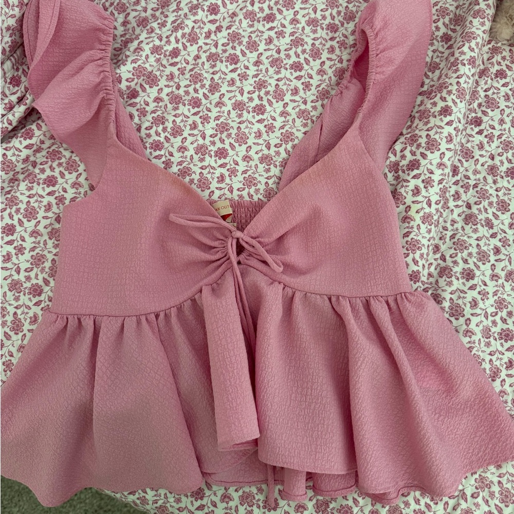 Urban Outfitters Pink Ruffle Top